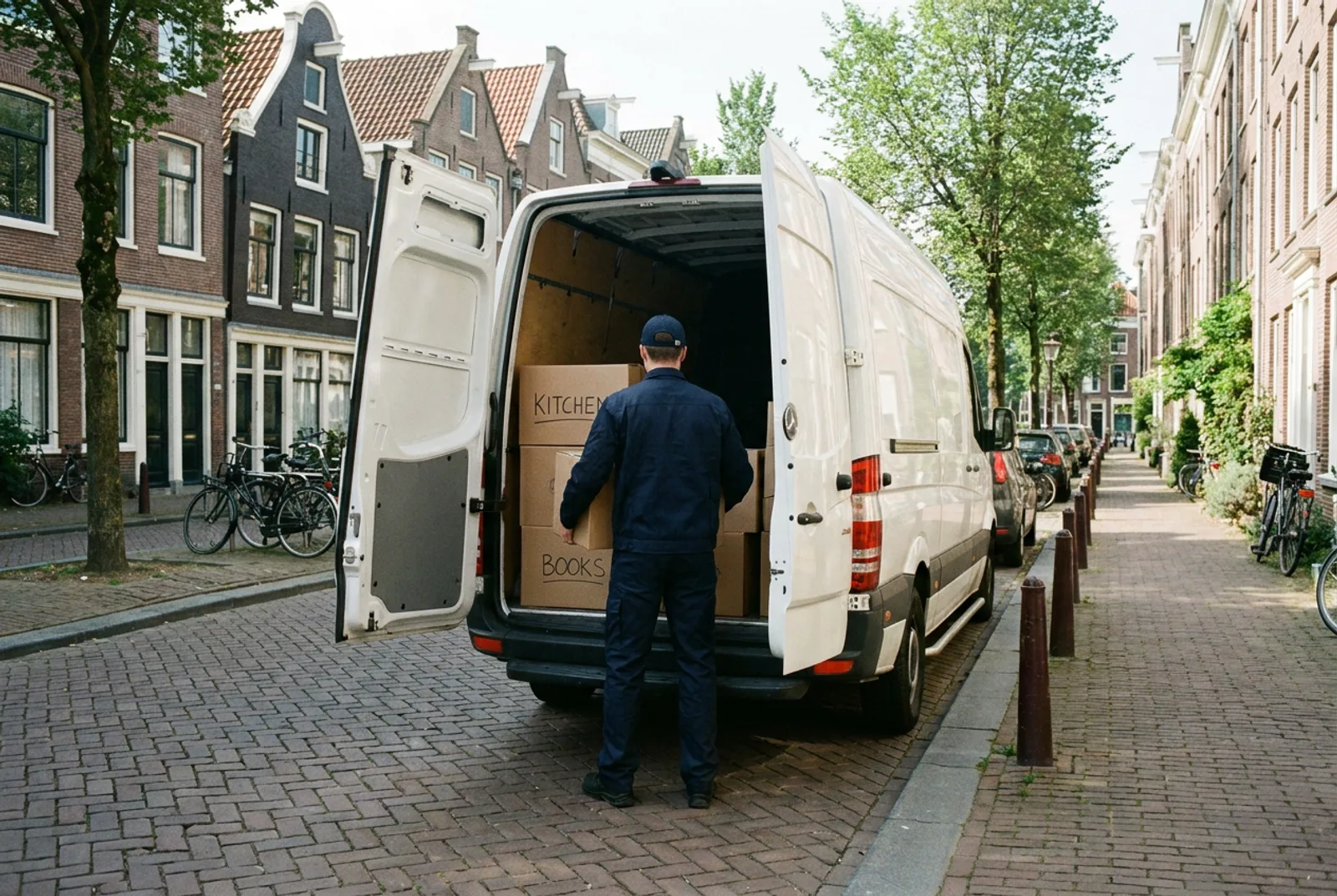 Moving van ready for a fast, last minute move