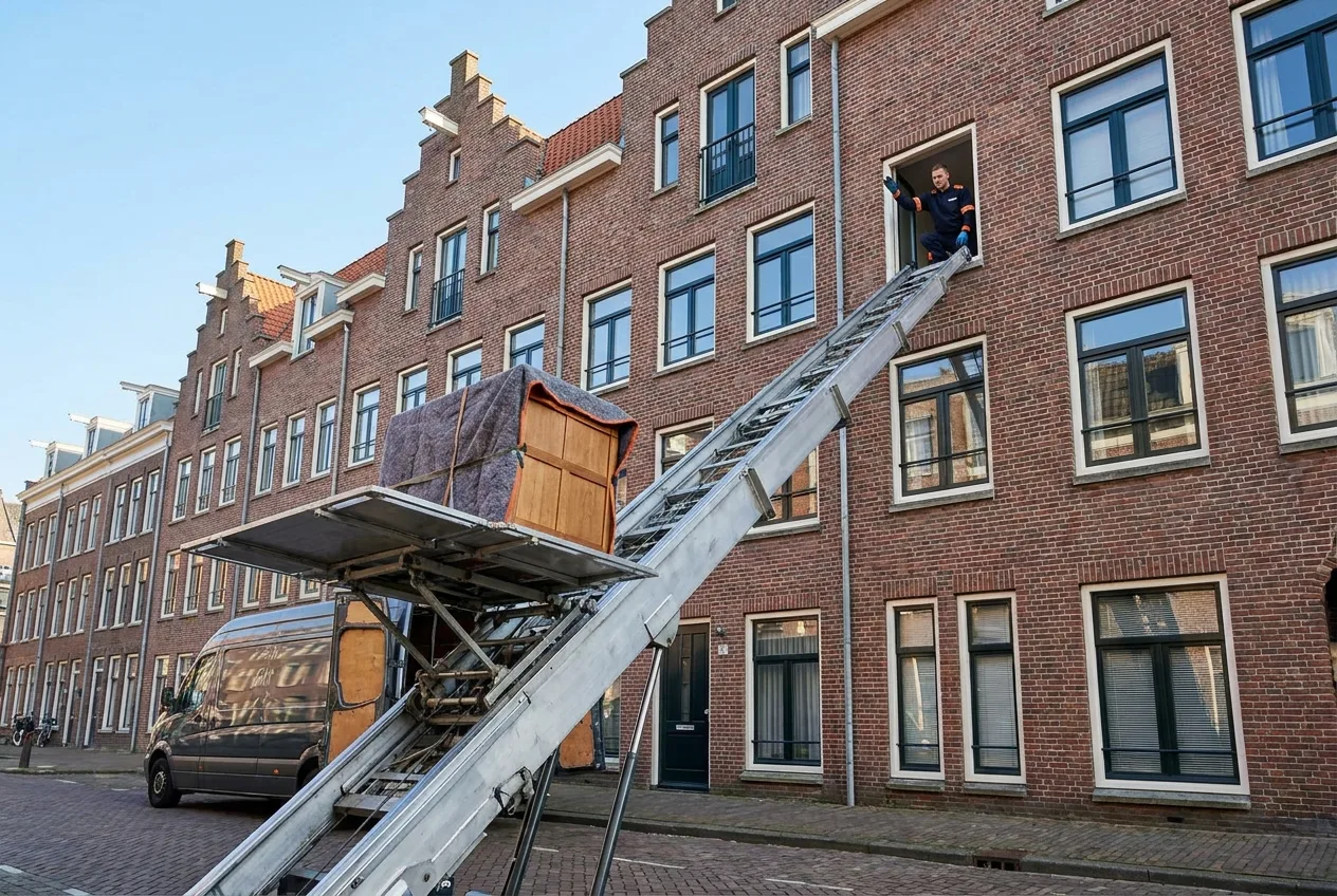 Inboedel klaar om naar de opslag te gaan